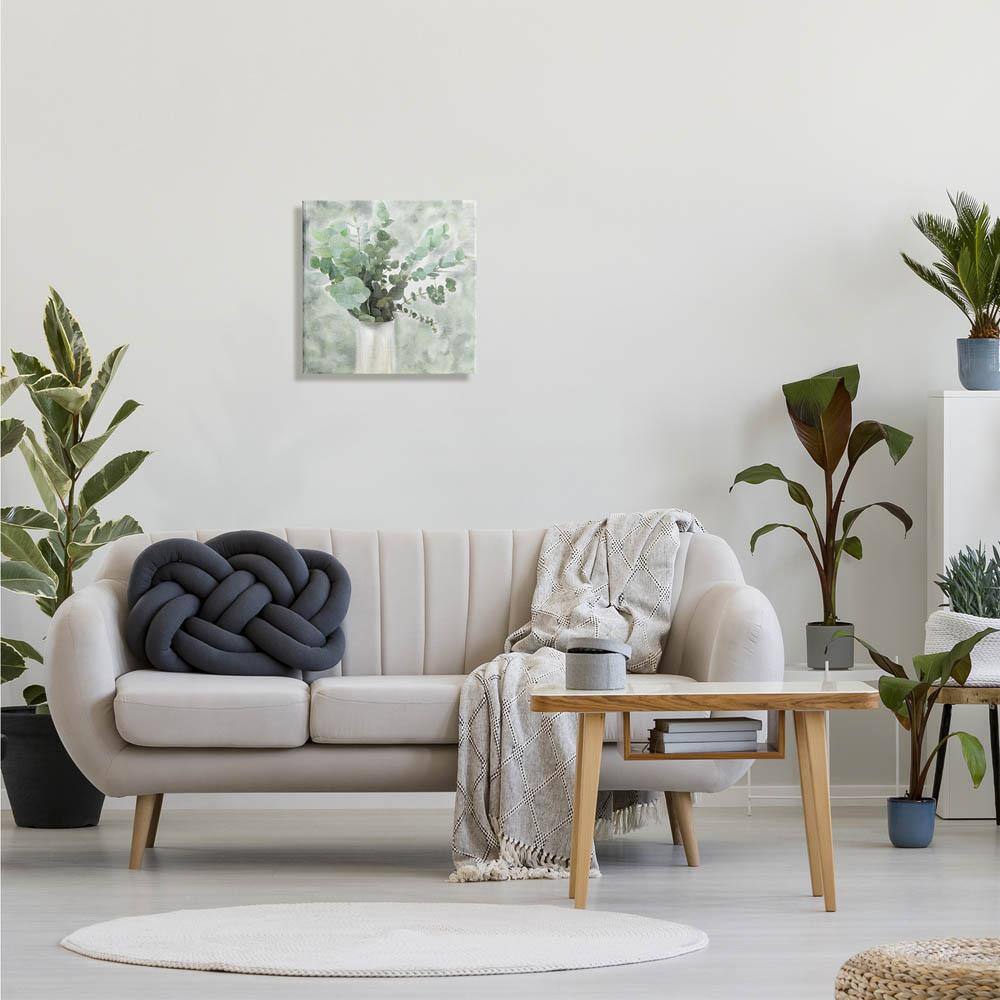 Sage Green Eucalyptus Abstract Canvas Wall Art, 17x17