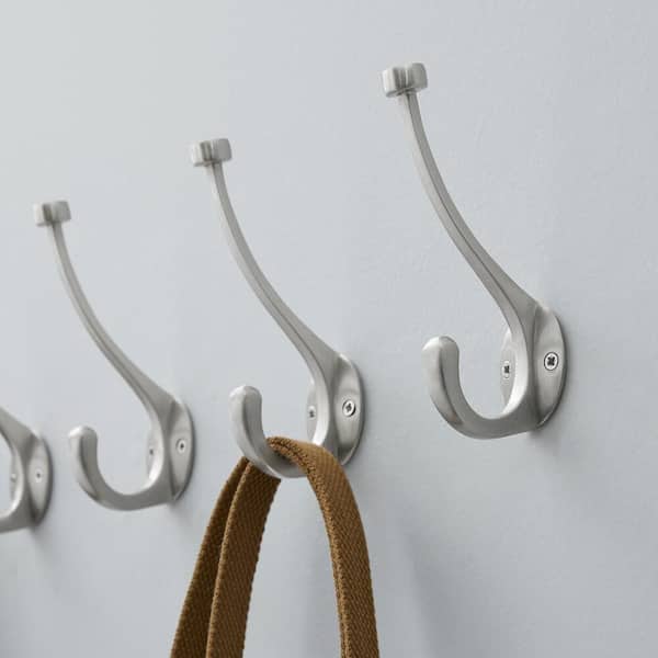Home Decorators Collection 5-5/8 in. Satin Nickel Pilltop Wall Hooks (6-Pack)  64241 - The Home Depot