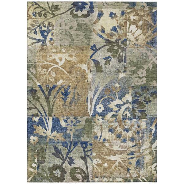 Chantille Machine Washable Indoor/Outdoor Abstract ACN2915 Olive 3 ft. x 5 ft. Area Rug