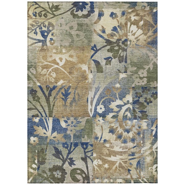 Chantille Machine Washable Indoor/Outdoor Abstract ACN2915 Olive 8 ft. x 10 ft. Area Rug