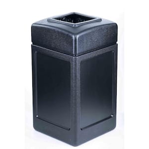 42 Gal. Polyethylene Black Open-Top Indoor/Outdoor Square Large Waste Trash Container Bin