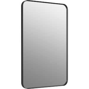 Essential 22 in. W x 34 in. H Rectangle Framing Wall Mirror with Matte Black