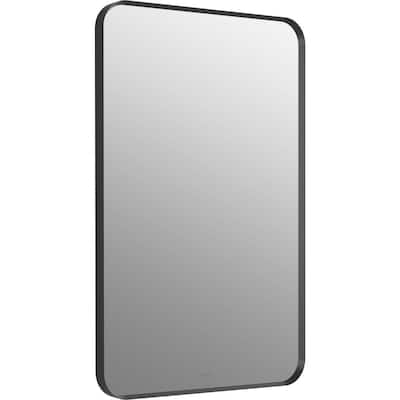 Essential 22 in. W x 34 in. H Rectangle Framing Wall Mirror with Matte Black