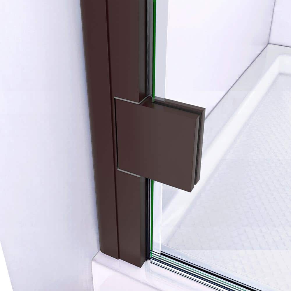 Lumen 34-41" Black Frameless Pivot Shower Door