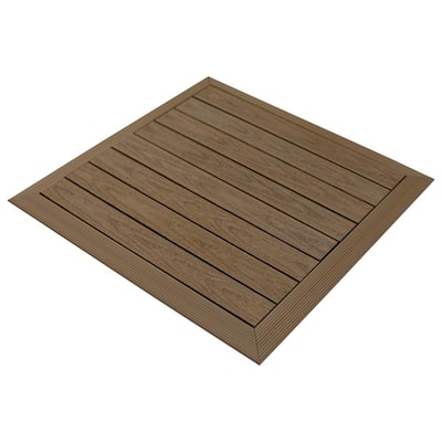 Luxury Home Products Peruvian Teak 28 in x 28 in Composite Wood Shower Bathroom Mat