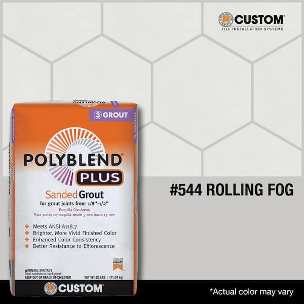 Polyblend Plus #544 Rolling Fog 25 lb. Sanded Grout