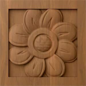 5/8 in. x 3 in. x 3 in. Unfinished Wood Cherry Small Sunflower Rosette