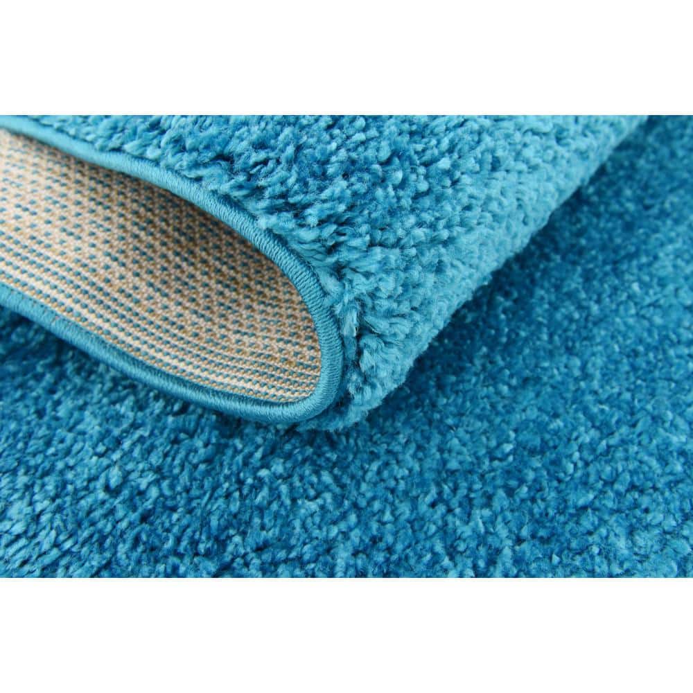 Lush Turquoise 8' x 10' Rectangular Shag Area Rug