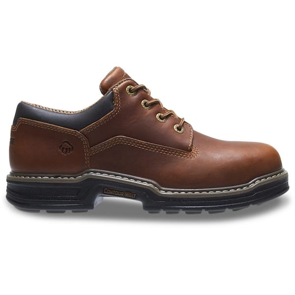 Wolverine Men's Raider Slip Resistant Oxford Shoes - Steel Toe - Brown Size 11(W)