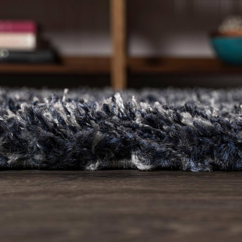 Mercer Shag Plush Denim Blue 3' x 5' Rectangular Area Rug
