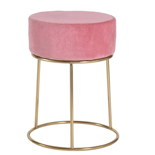 MH LONDON Aubrey Dusty Pink Accent Stool with Upholstery
