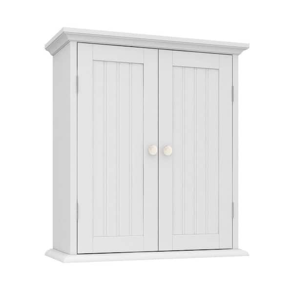 Cubilan 21.1 in. W x 8.8 in. D x 24 in. H White Bathroom Over The Toilet Wall Cabinet