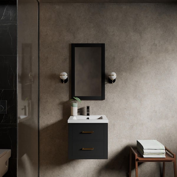 Sherman 20 in. Bath Vanity Cabinet without Top in Black Assembled