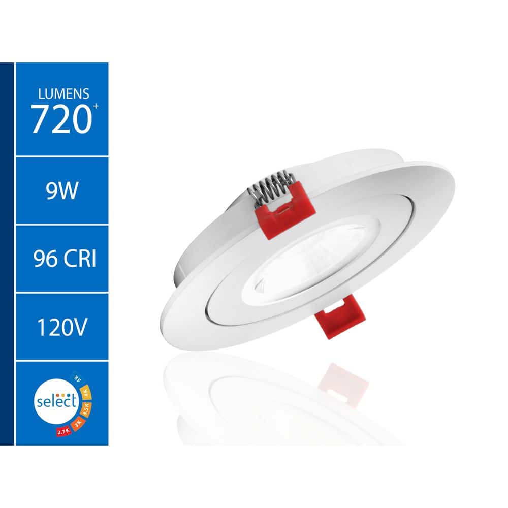 White Aluminum 4-Inch LED Canless Recessed Lighting Kit