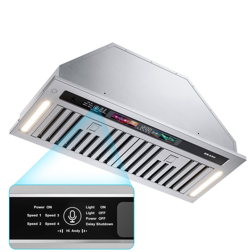 BRANO 30 Inch Stainless Steel Range Hood with LED Lights