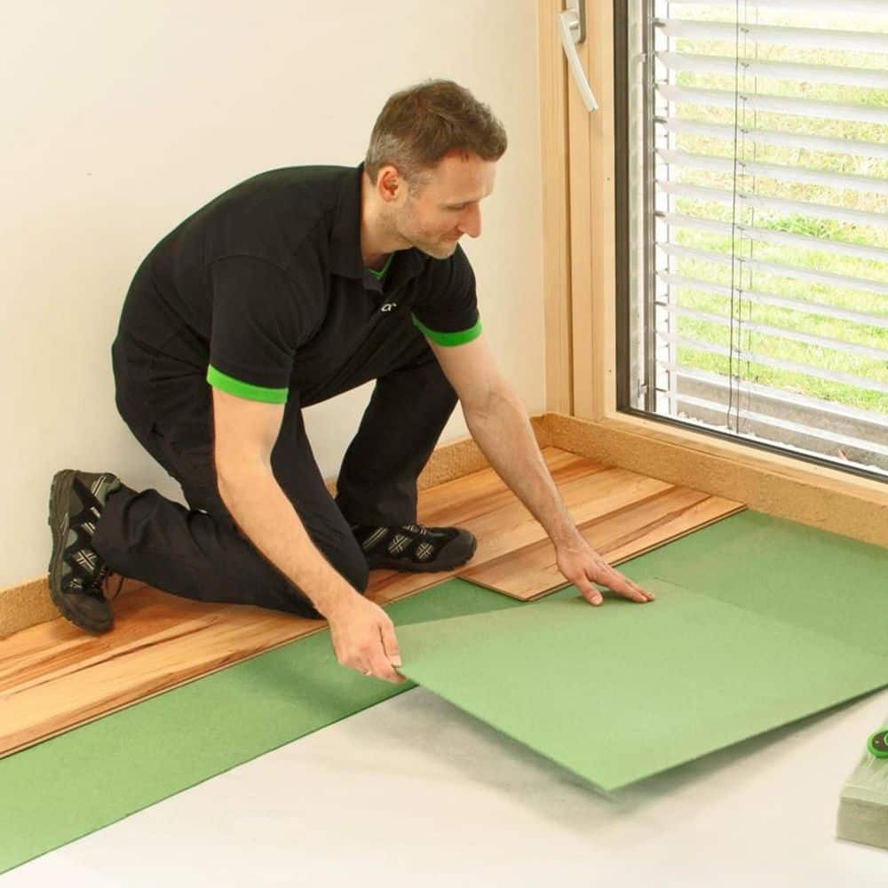 Green 6mm Wood Fiber Flooring Underlayment, 90 Sq Ft