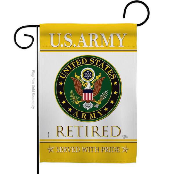Breeze Decor 13 in. x 18.5 in. US Army Retired Garden Flag Double-Sided Armed Forces Decorative Vertical Flags
