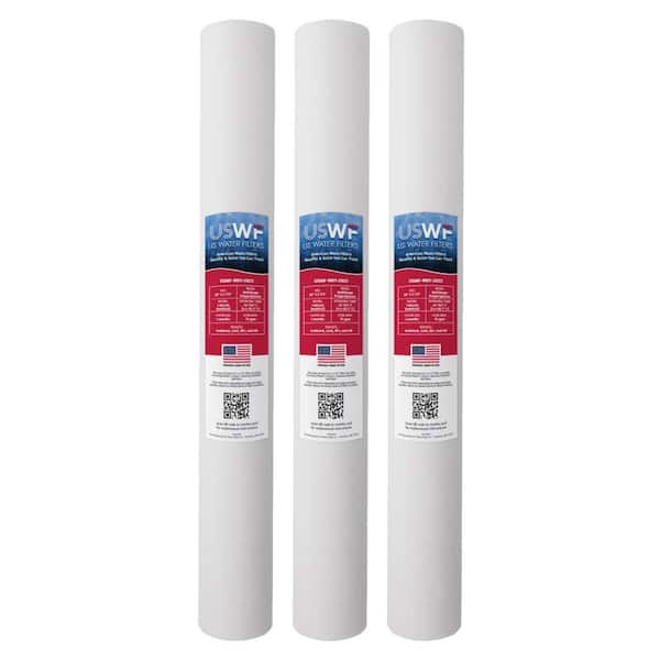 US Water Filters 1 Mic 20 in. x 2.5 in. Melt Blown Polypropylene Sediment Whole House Water Filter Cartridge (3-Pack)