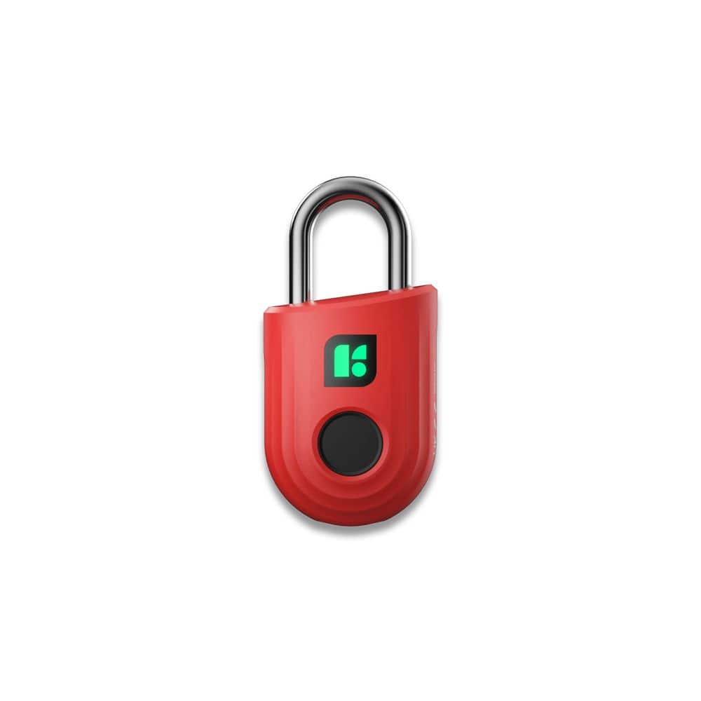 Red Keyless Fingerprint Padlock with Mobile App