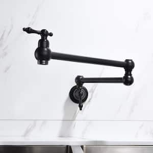 Wall Mount Pot Filler Faucet in Oil Rubbed Bronze, 360°, 4 GPM for Mediterranean-Style Kitchens