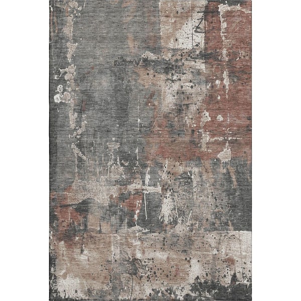 Addison Rugs Mayfield Premium Machine Washable Abstract AMF1839 Paprika ...