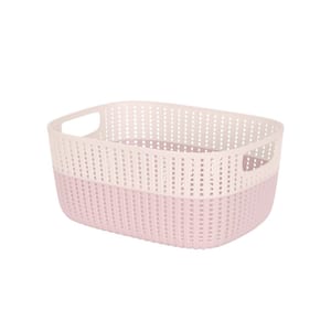 2-Tone Decorative Large Storage Basket in Blush