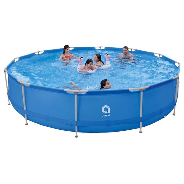 JLeisure Avenli 36 in. x 15 ft. Round Steel Frame LamTech Above Ground Swimming Pool