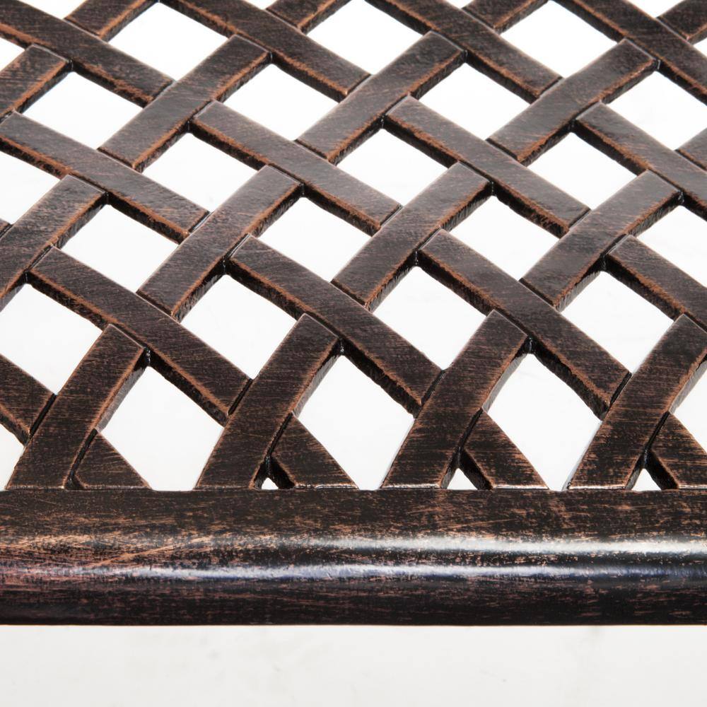 Hamilton Copper Cast Aluminum Weather Resistant Outdoor Bench