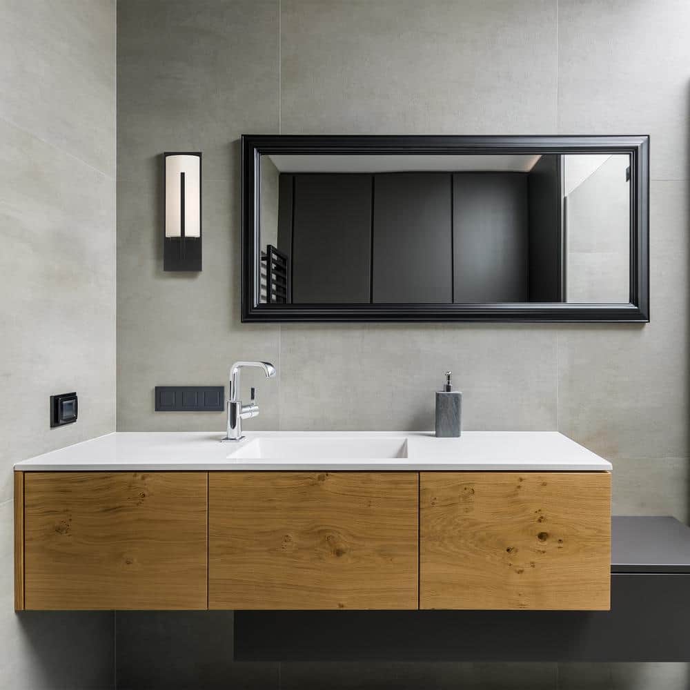 Cambria Modern Matte Black Wall Sconce with Etched Glass Shade