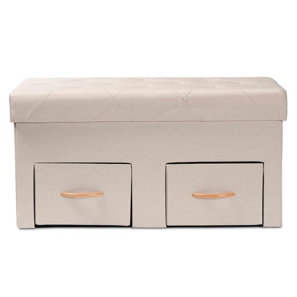 Baxton Studio Gerwin Beige Storage Ottoman