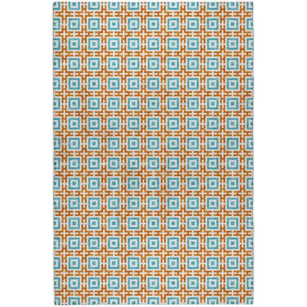 Dream Shag Premium Machine Washable Abstract ADS139 Orange 10 ft. x 14 ft. Area Rug