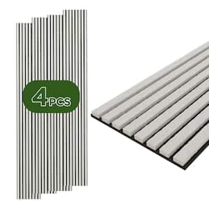 0.87 in. x 1.05 ft. x 8.83 ft. White Finished Polystyrene Marble Imitation Acoustic Decorative Wall Paneling (4-Pack)