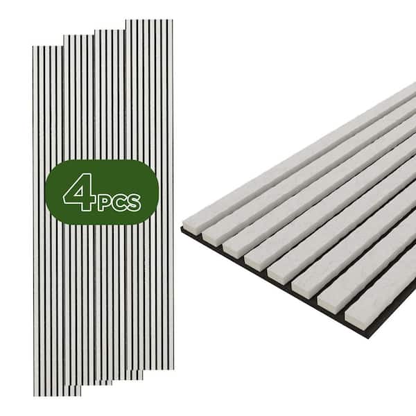 0.87 in. x 1.05 ft. x 8.83 ft. White Finished Polystyrene Marble Imitation Acoustic Decorative Wall Paneling (4-Pack)