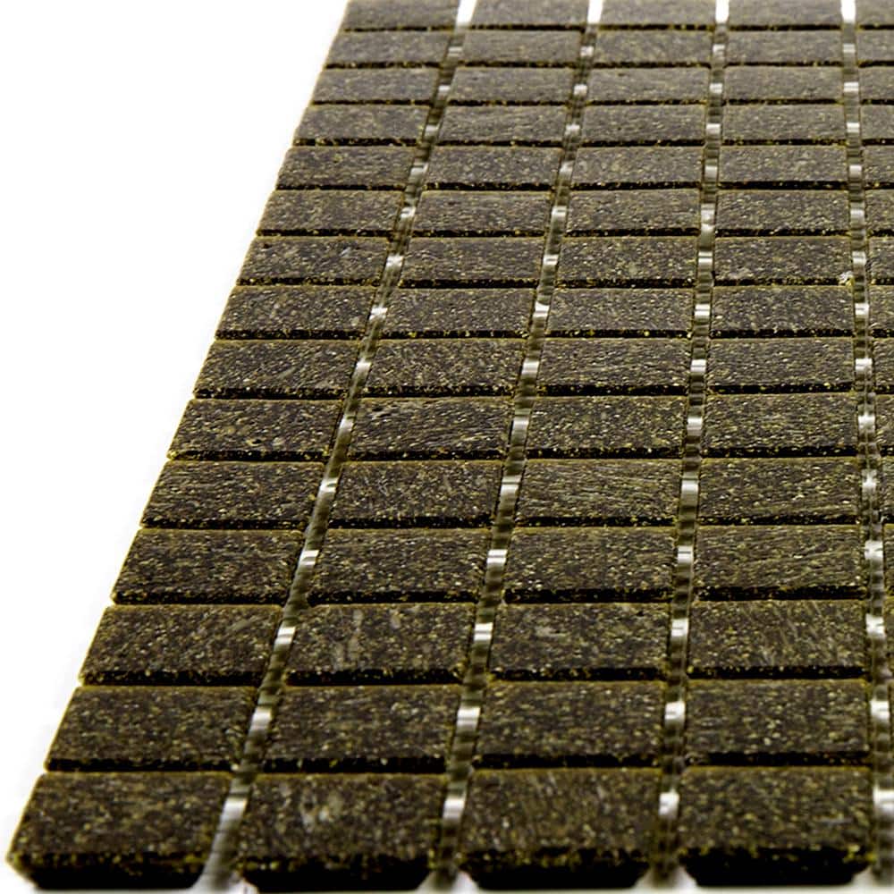 Peanut Brown Iridescent Glass Mosaic Wall and Floor Tile