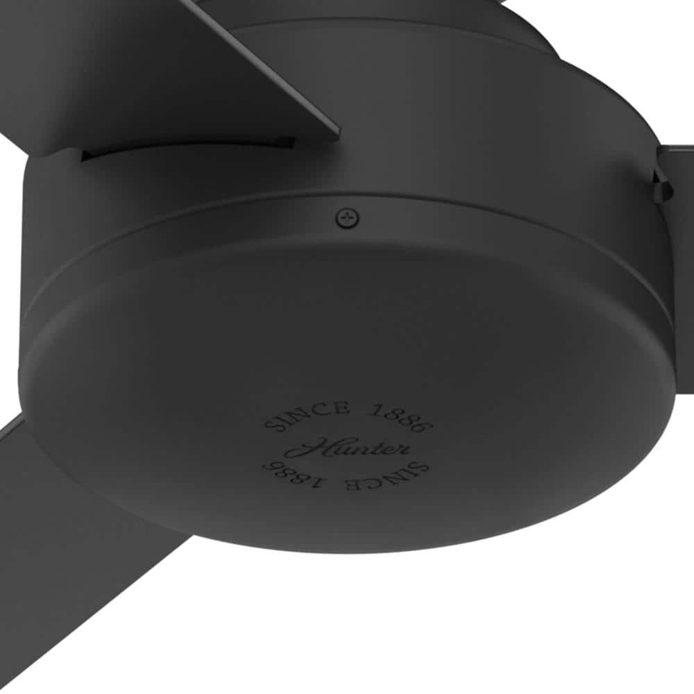 Matte Black 52" Modern Low Profile Ceiling Fan with Remote