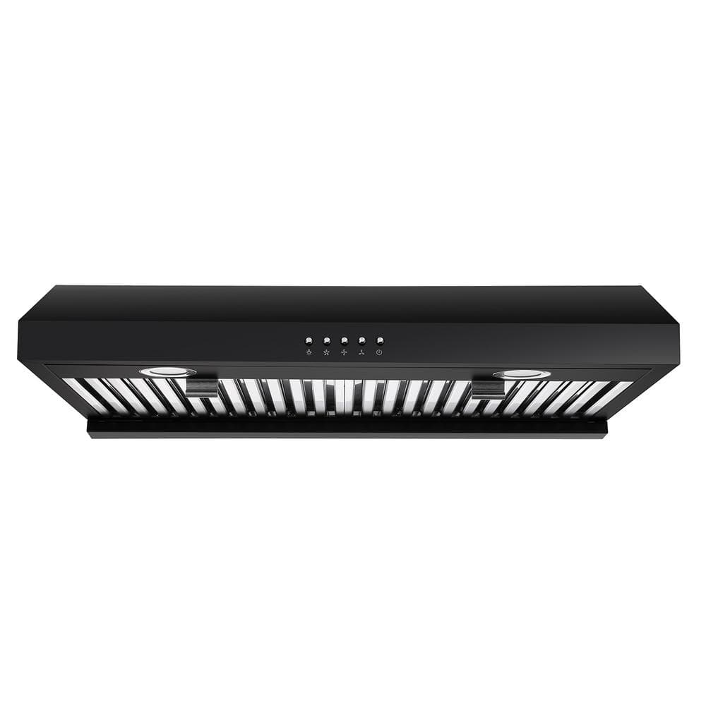 JEREMY CASS 30 inch Kitchen Under Range Hood 600CFM Stainless Steel Cooking Vented LEDs