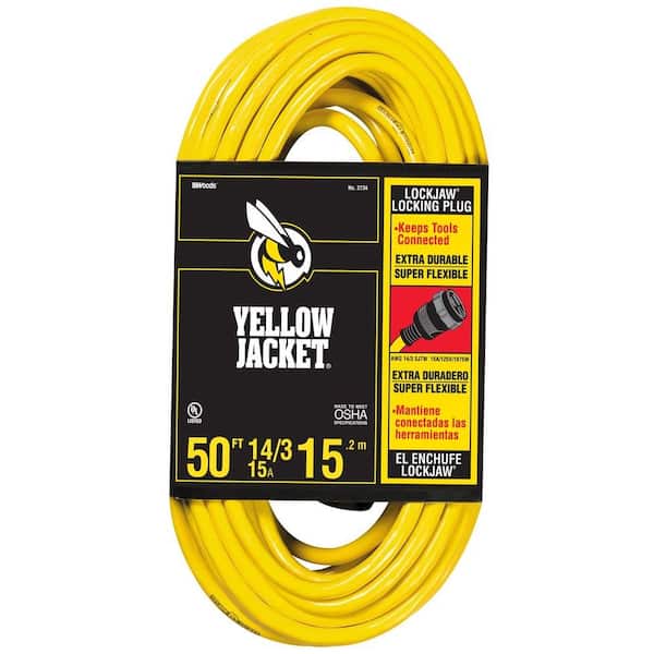 50 ft. 14/3 SJTW Outdoor Medium-Duty Lock Jaw Extension Cord
