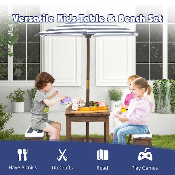 Children's table shop & bench set