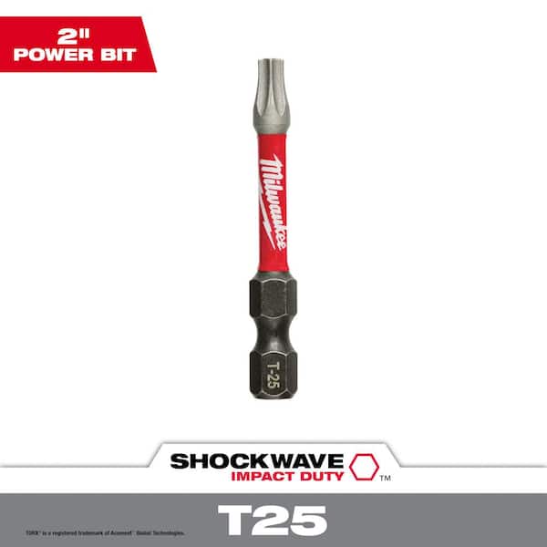 Milwaukee SHOCKWAVE Impact Duty 2 in. T25 Torx Alloy Steel Screw Driver Bit  (1-Pack) 48-32-4485 - The Home Depot