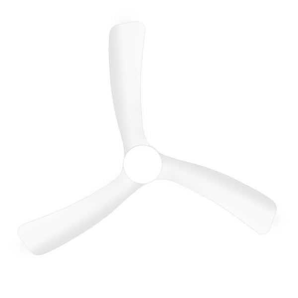 52 in. Indoor White Low Profile Hugger Ceiling Fan with Adjustable White Integrated LED with 3-White Blade and Remote