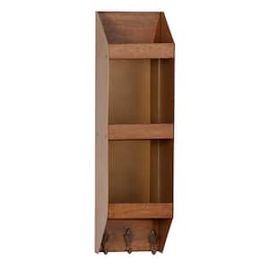 AmeriHome 14 in. H x 36 in. L x 9 in. D Acacia Wood Floating Decorative  Cubby Wall Shelf with 5-Double Hooks AWCHWS36 - The Home Depot