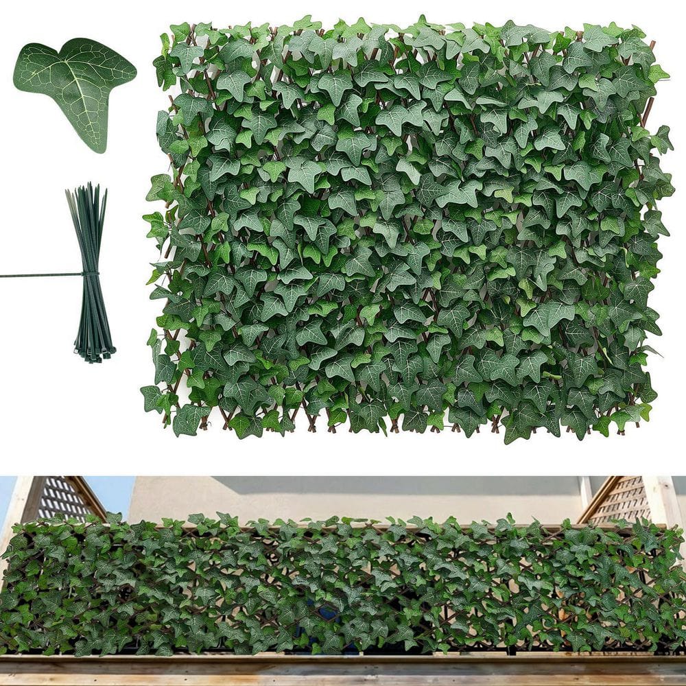 Expandable Fence Privacy Screen,25 in. W x 3.15 in. H Green Plastic Garden Artificial Plant Wall with 50 Zip Ties,1-Pack price history on PriceWatchPro