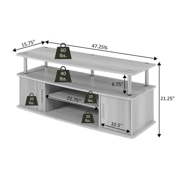 Monterey 47 in. White Composite TV Stand Fits TVs Up to 46 in