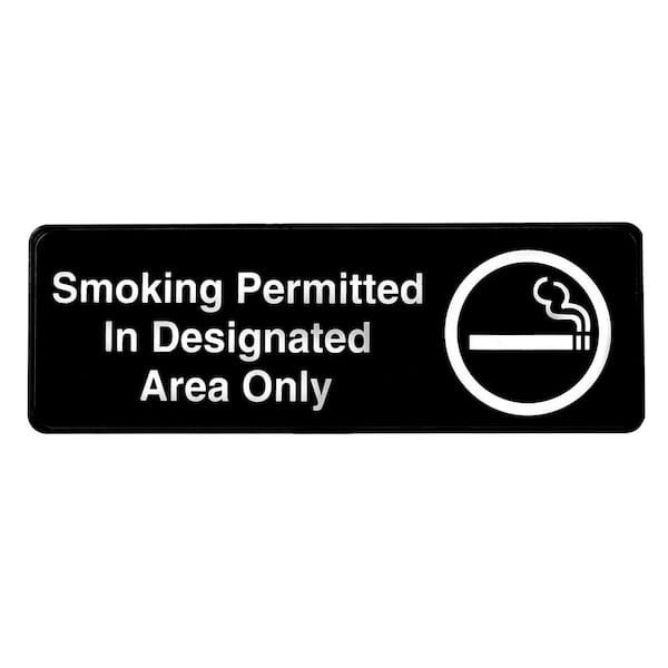 Alpine Industries 9 in. x 3 in. Smoking Permitted in Designated Areas Only Sign (15-Pack)