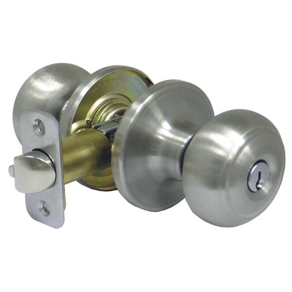 Faultless Fancy Mushroom Stainless Steel Keyed Entry Door Knob