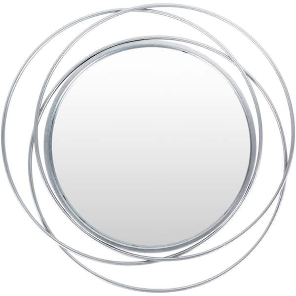 Unbranded Kael 30 in. W x 30 in. H Silver Framed Decorative Mirror