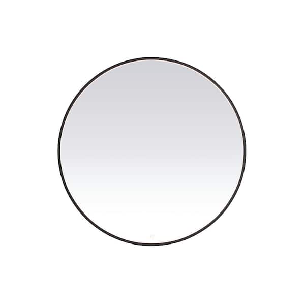 Unbranded Timeless Home 45 in. W x 45 in. H Aluminum Black LED Mirror