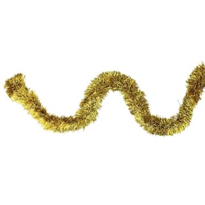 50 ft. Unlit Traditional Shiny Gold Christmas Foil Tinsel Garland
