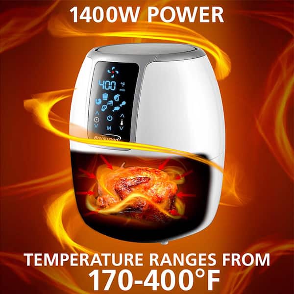 1400 Watt 4 Quart Digital Air Fryer with Temperature in White - AliExpress