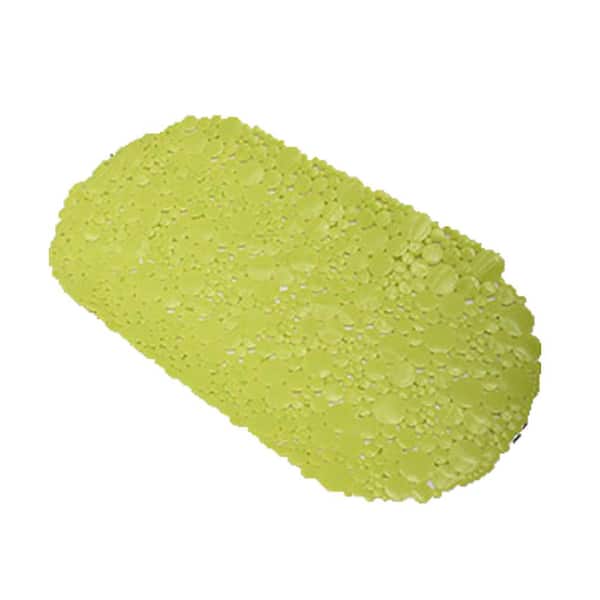 EVIDECO French home goods Bubbles Non-Slip Oval Bathtub Mat Solid Lime Green 28 L x 15 W